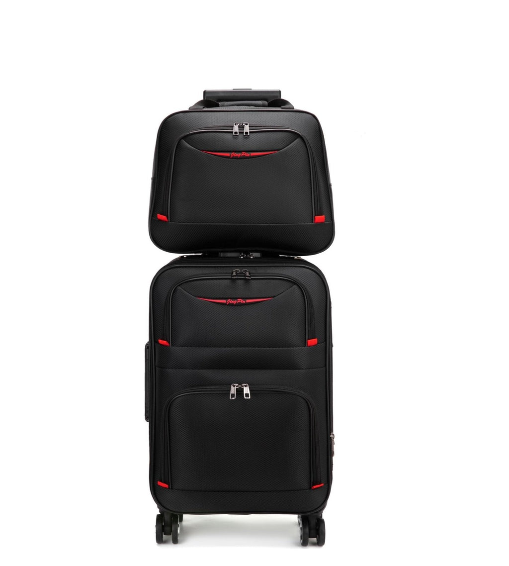 feilario 20in 2 Piece Softside Business Luggage Sets Waterproof Carry On Luggage Suitcase with Double Spinner Wheels