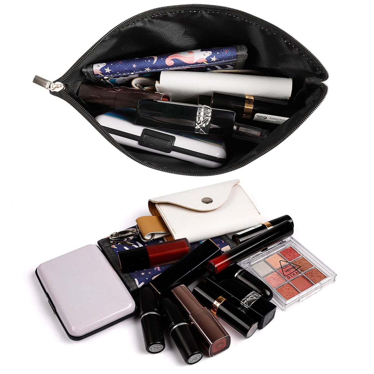 FekiLoot New Zealand Flag Makeup Bag for Purse Large Capacity Cosmetic Bags Aesthetic Accessories Storage Bag for Women Travel Toiletry Bags Portable Cosmetic Pouch