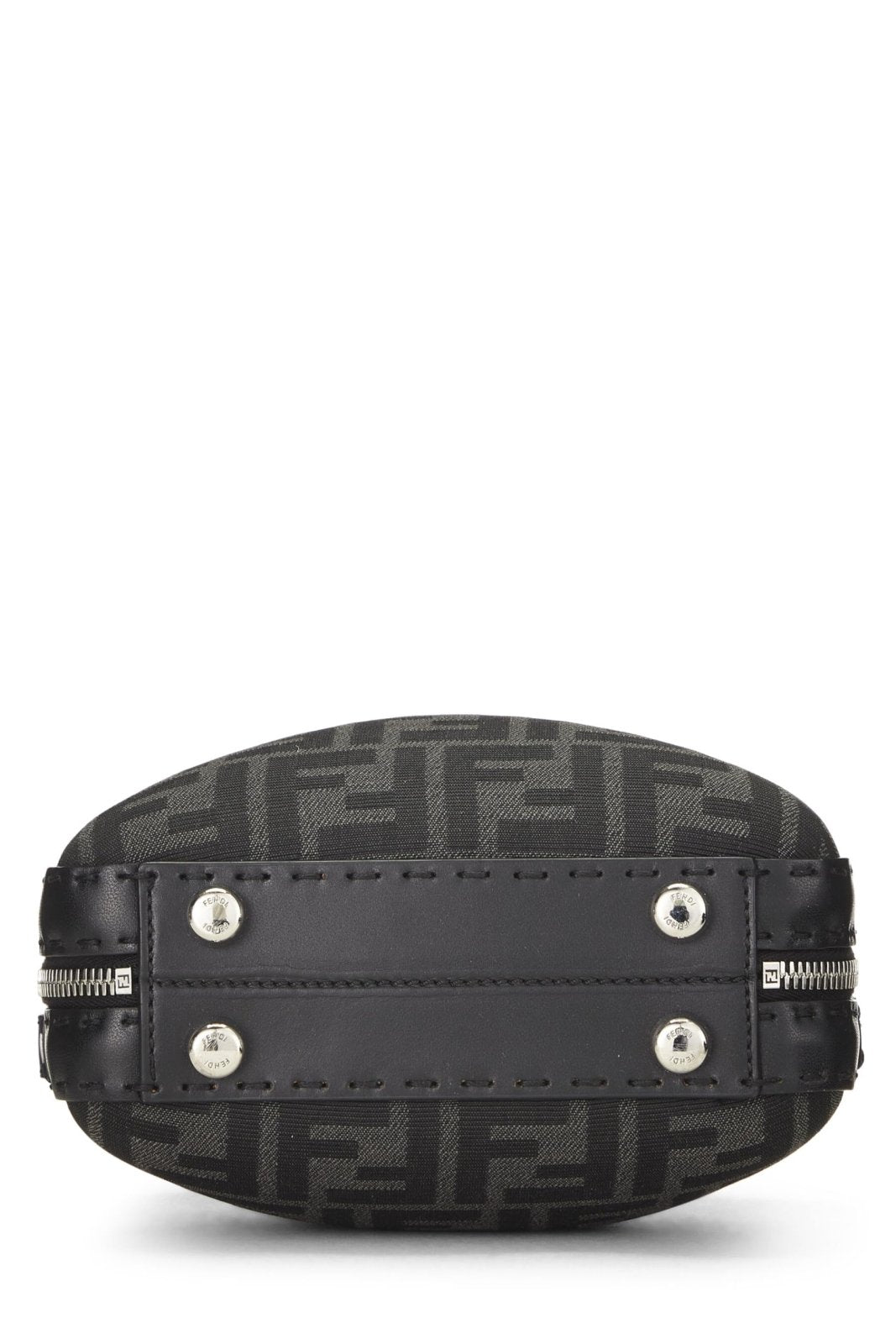 Fendi, Pre - Loved Black Zucca Canvas Suitcase Mini, Brown