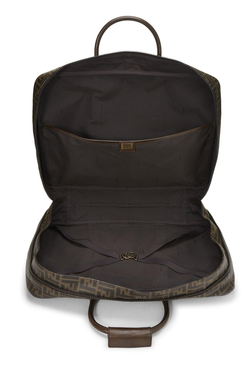 Fendi, Pre - Loved Coated Canvas Zucca Weekender Large, Brown