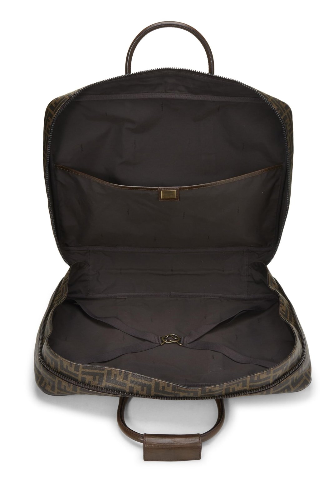 Fendi, Pre - Loved Coated Canvas Zucca Weekender Large, Brown