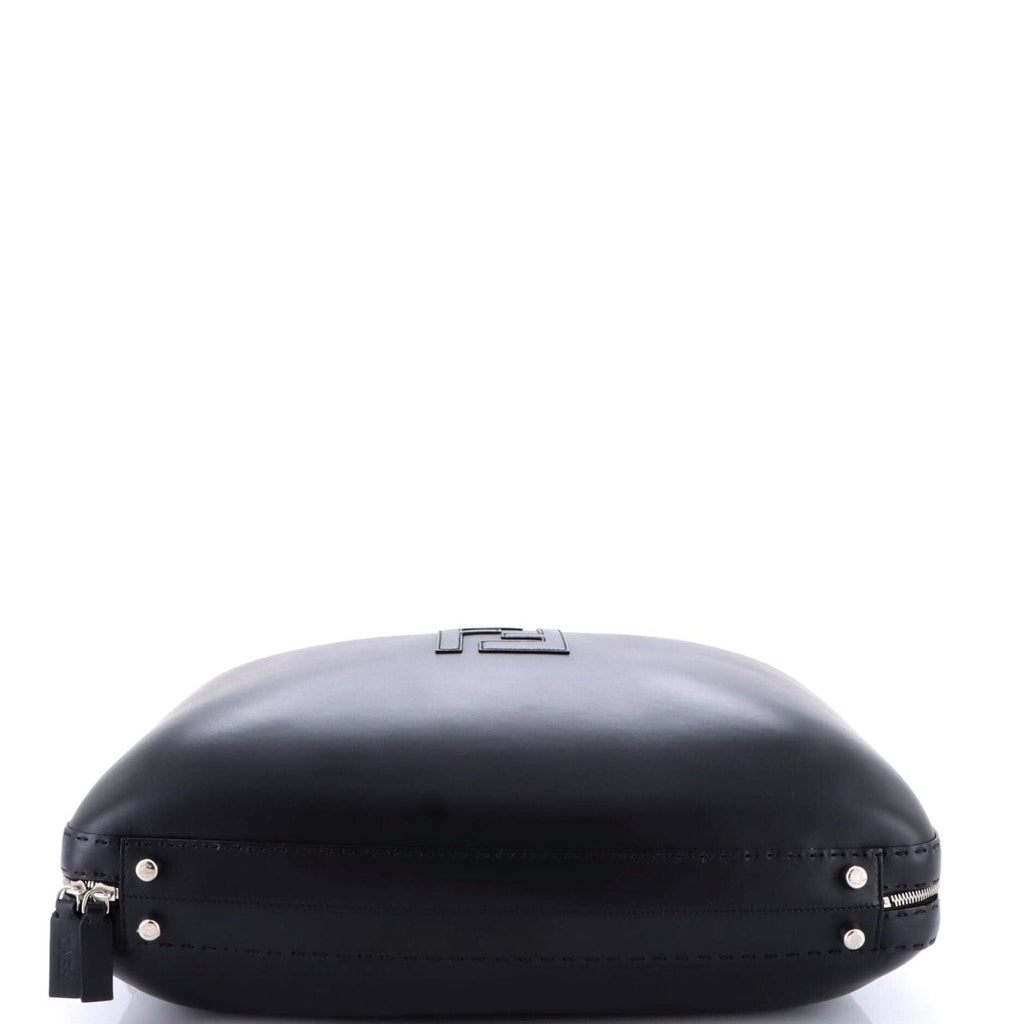 Fendi, Pre - Loved FF Zip Around Travel Bag Leather Large, Black