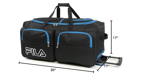Fila 7 - Pocket Large Rolling Duffel Bag, Azure, One Size
