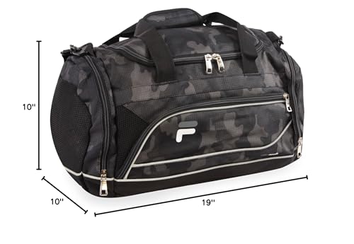 Fila Sprinter 19" Sport Duffel Bag, Small Black Camo