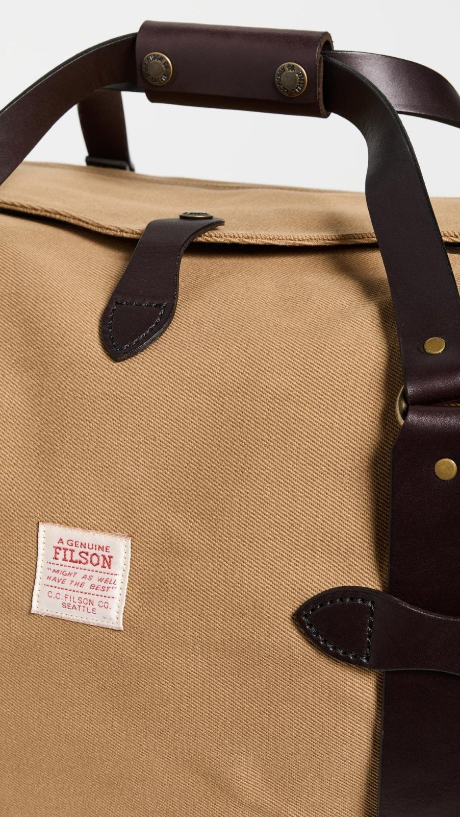 Filson Men's Medium Rugged Twill Duffle Bag, Tan, One Size