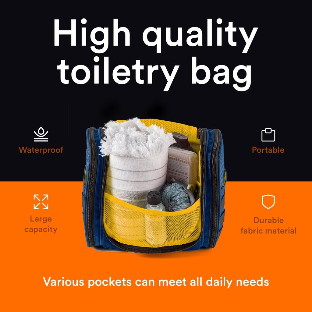 Fitdom Tactical Hanging Toiletry Bag Dopp Kit For Men & Women. Perfect For Travel & Storage for Cosmetic, Clipper, Toothbrush, Shower, Shaving & Grooming Care. Best Overnight Toiletries Organizer Case