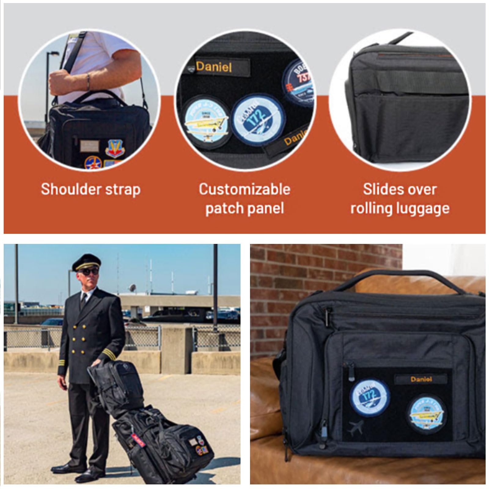 Flight Outfitters Flight Deck Pro | Professional Pilot Flight Bag with 30 Pockets | Sleek Organized & J - Hook Ready Travel Bag