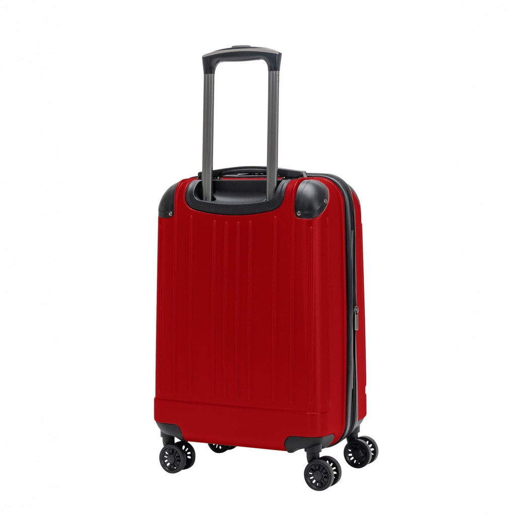 Flying Axis Collection Lightweight Hardside Expandable 8 - Wheel Spinner Luggage, Cherry Red, 20 - Inch Checked