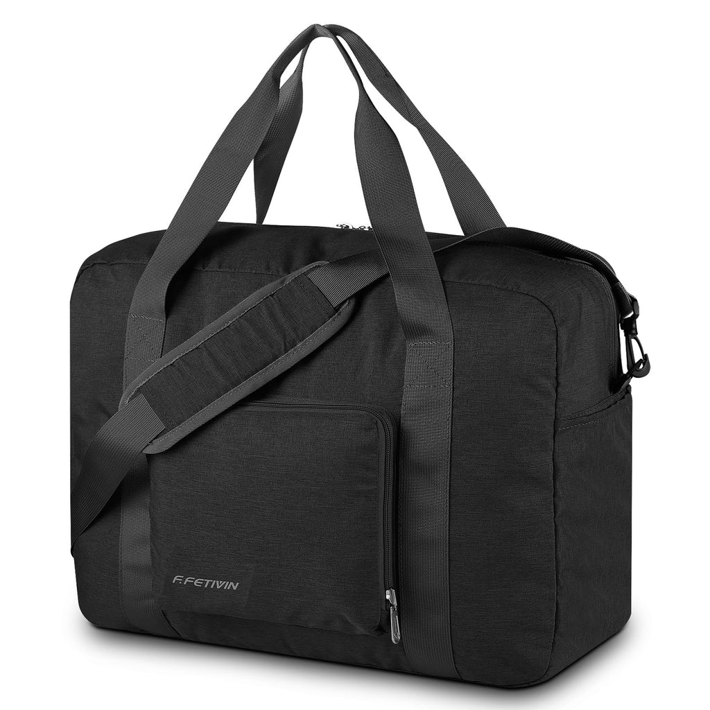 For Allegaint Airlines Personal Item Bag 17.7x12.6x6.3 Foldable Travel Duffel Bag Underseat Carry-on Luggage for Women and men 25L(Black)