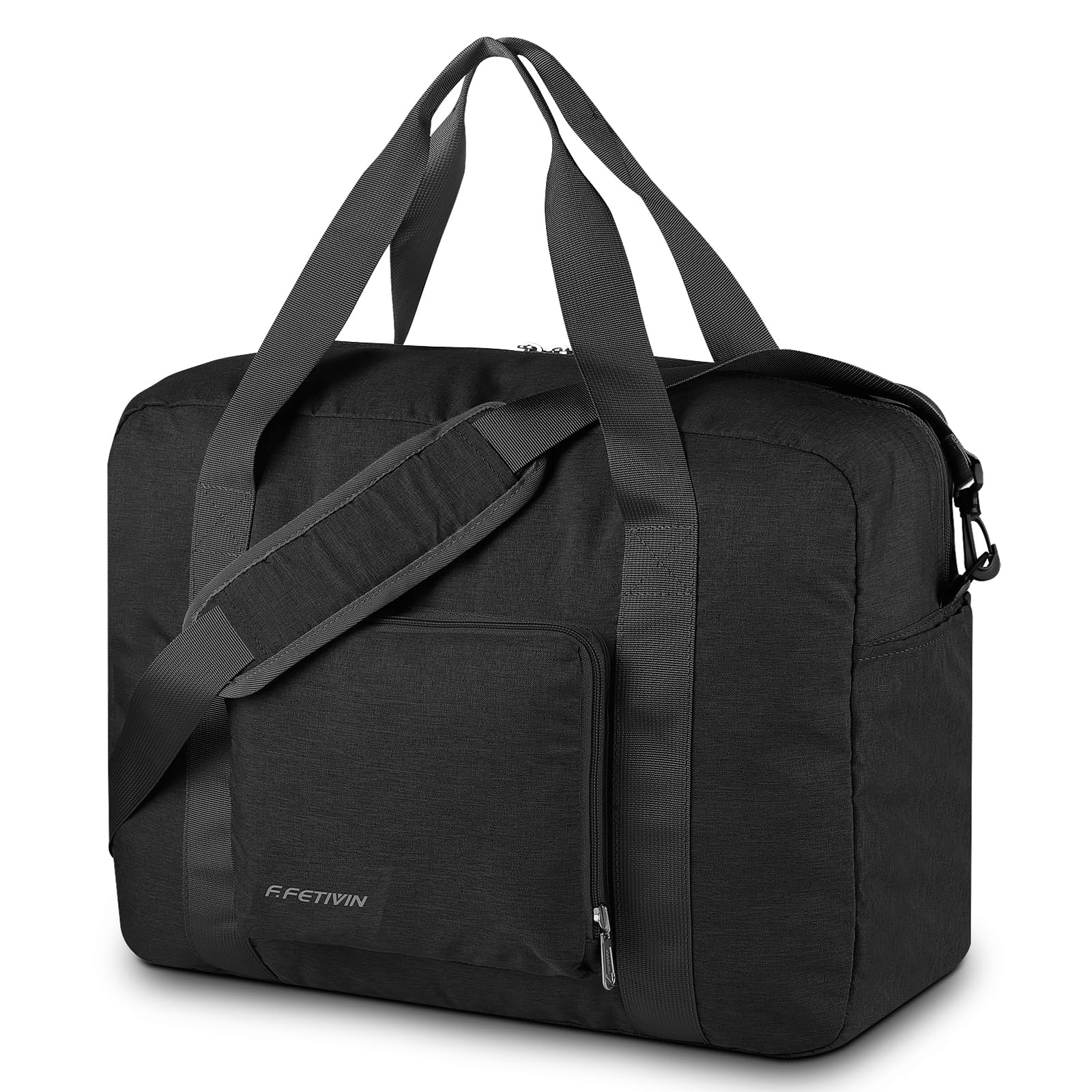 For Allegaint Airlines Personal Item Bag 17.7x12.6x6.3 Foldable Travel Duffel Bag Underseat Carry-on Luggage for Women and men 25L(Black)