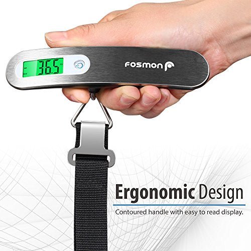 Fosmon Digital Luggage Scale, 110lbs Suitcase Baggage Scale, 1 Pack Silver