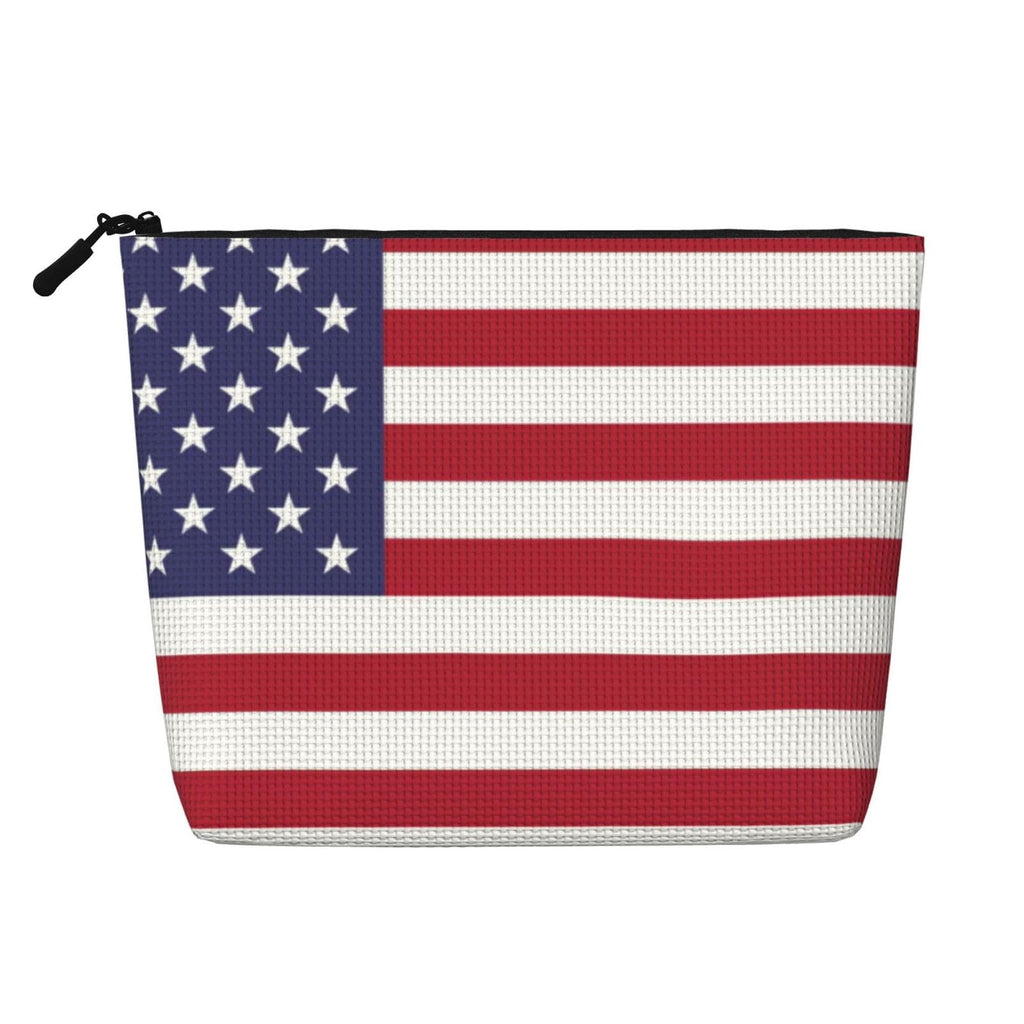 FSQDJLU Patriotic flag of USA Speck Makeup Bag Travel Toiletry Organizer Cute Cosmetic Pouch for Women Girl