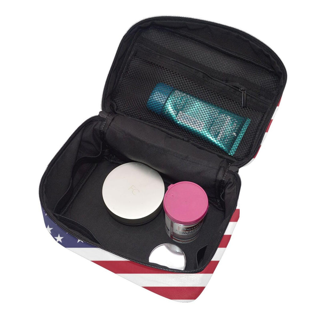 FSQDJLU Patriotic flag of USA Speck Travel Makeup Bag Large Capacity Cosmetic Bag Portable Toiletry Bag