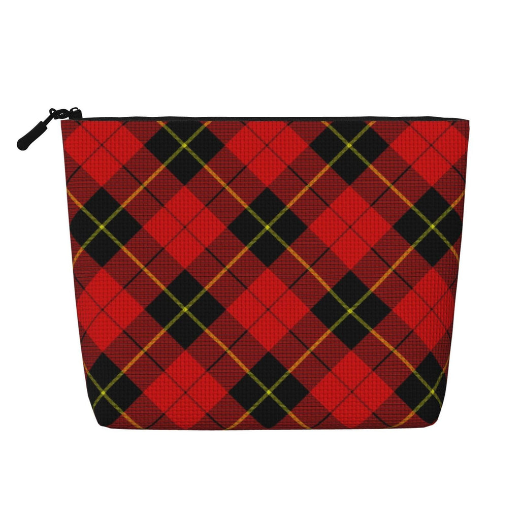 FSQDJLU Red Black Plaid Speck Makeup Bag Travel Toiletry Organizer Cute Cosmetic Pouch for Women Girl
