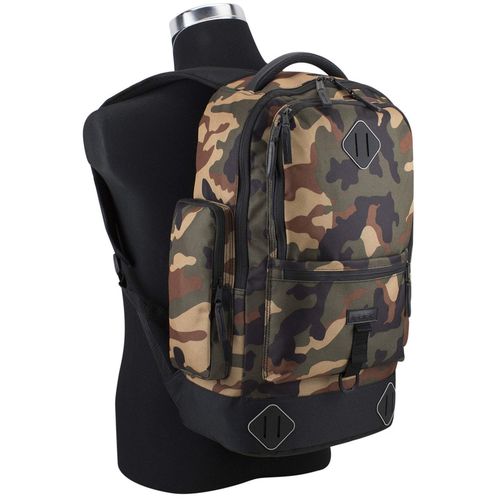 FUEL Everyday Hi - Tech Hiking Carry On Weekender Bag Luggage Rusksack Backpack, Camo/Black