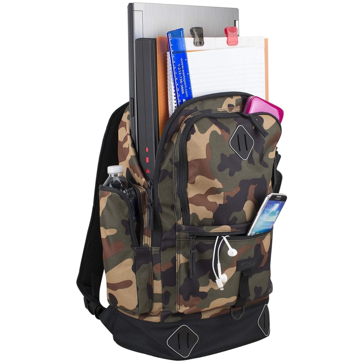 FUEL Everyday Hi - Tech Hiking Carry On Weekender Bag Luggage Rusksack Backpack, Camo/Black