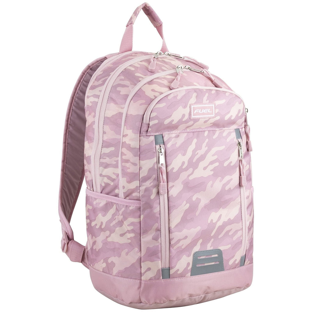 Fuel Pro Sport Active Multi-Pocket Travel Luggage Carry On Weekender Daypack Hiking Camping Backpack Bag, Pink Camo