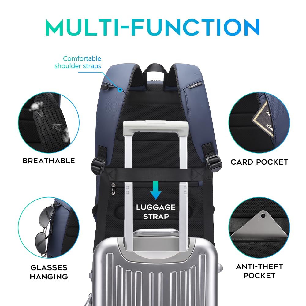 FUTURE AESTHEICS Business Laptop Backpack for Men,Women，15.6 Inch Water Resistant Travel smart Laptop Backpack Carry On Backpack with USB Charging Port，Large Business Work Durable Computer Bag