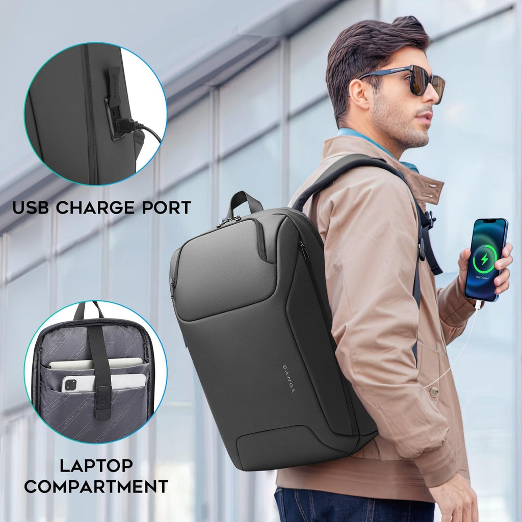 FUTURE AESTHEICS Business Laptop Backpack for Men,Women，15.6 Inch Water Resistant Travel smart Laptop Backpack Carry On Backpack with USB Charging Port，Large Business Work Durable Computer Bag