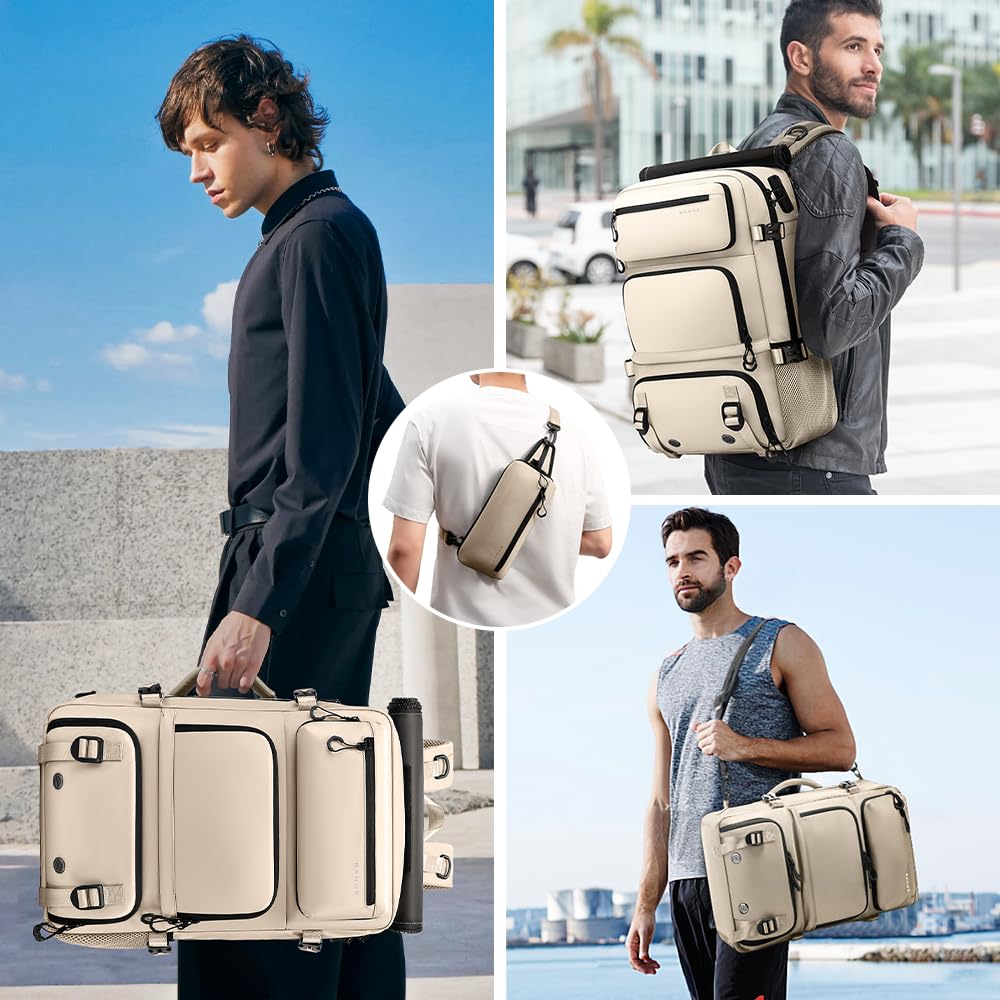 FUTURE AESTHEICS Travel backpack Carry - on Travel Backpack For Women Men Flight Approved Business Weekender Overnight Waterproof Daypack (off - white)