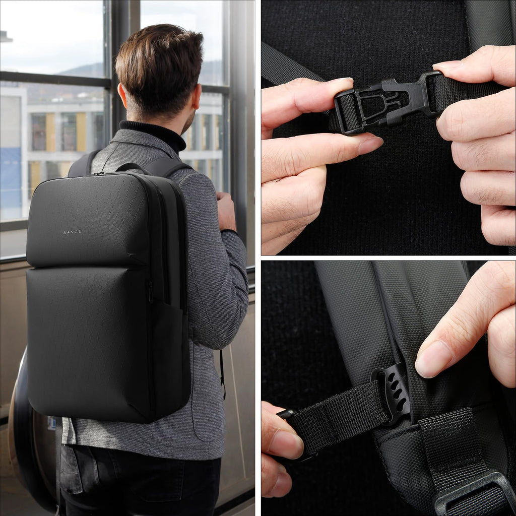 FUTURE AESTHETICS Smart Waterproof Travel Backpack Business Flight Approved Carry on Backpack for Men Women ，Large Capacity Laptop Backpack，Water Resistant Computer Backpack Fits 16 Inch Laptop（Black）