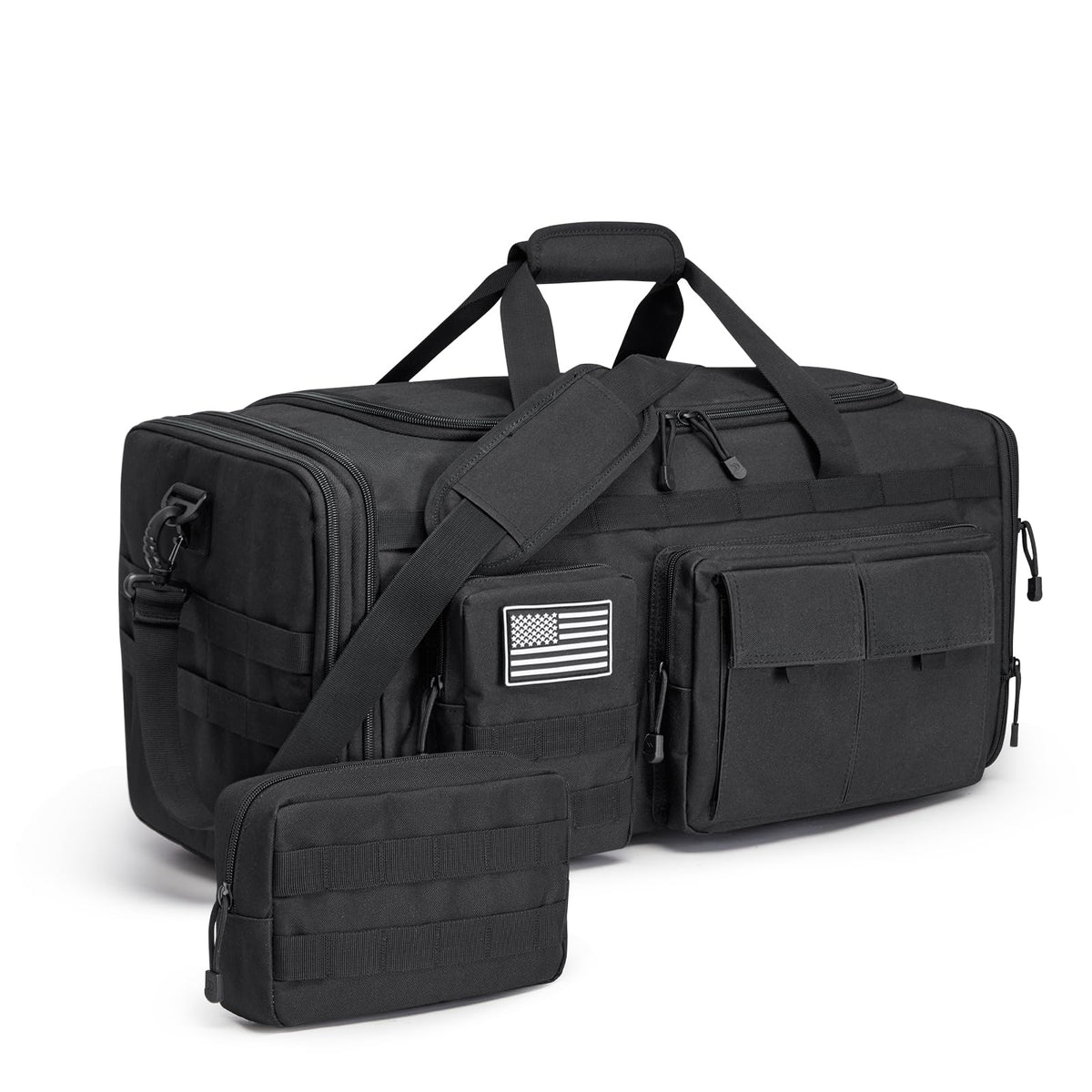 G4Free 3-in-1 Duffle Bag for Travel, Large Gym Duffle Backpack for Men Women with Shoes Compartment and Wet Pocket, Black