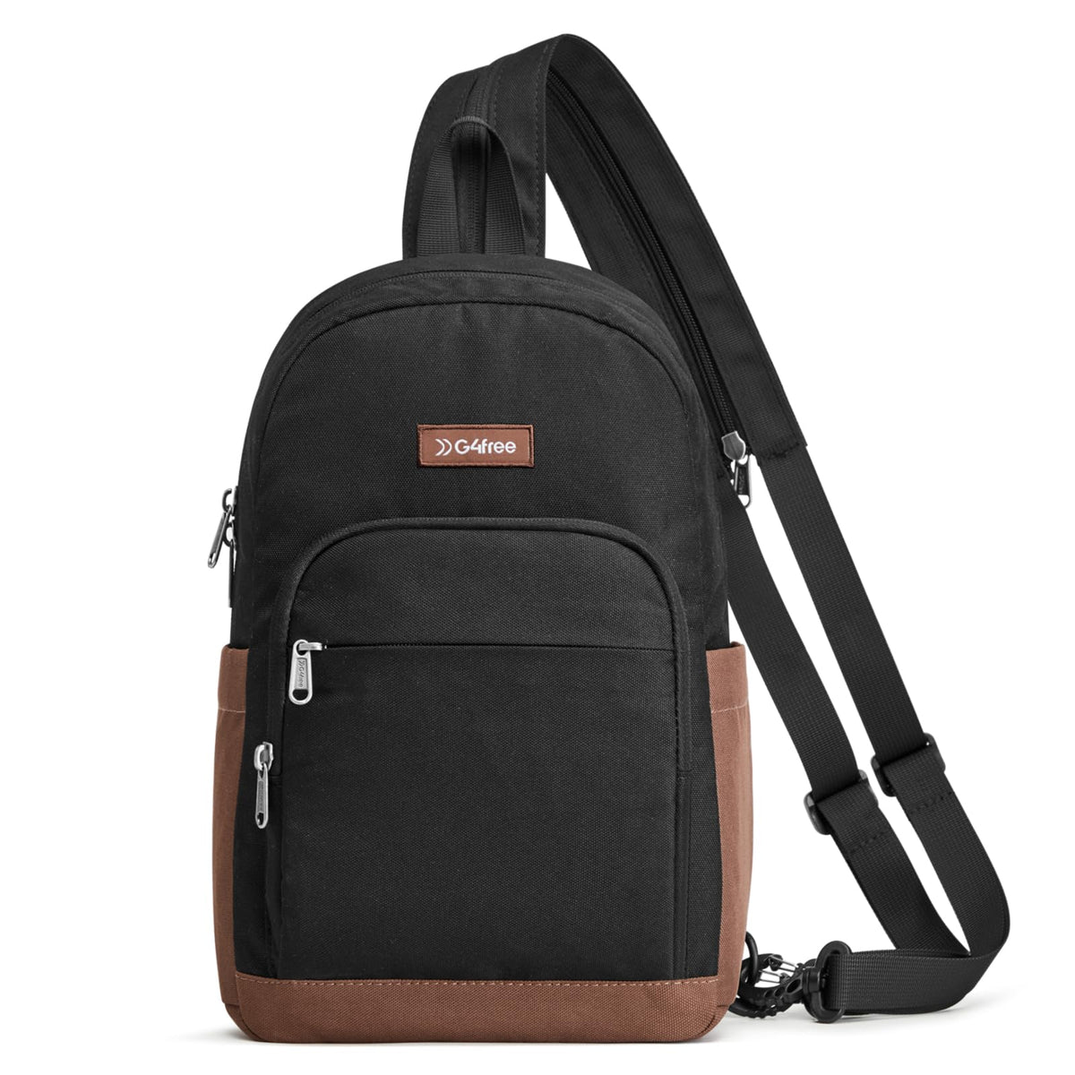 G4Free Sling Bag Crossbody Backpack Small Convertible Crossbody Bag for Women Men Sling Backpack for Travel with RFID Pocket Black & Brown