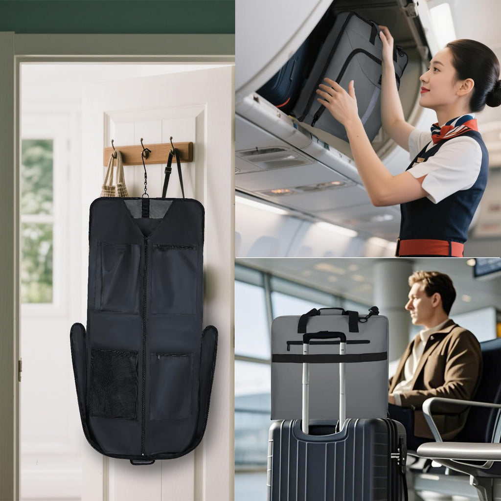 Garment Bags for Travel,46.5'' Waterproof Carry on Garment Bag for Hanging Clothes,Foldable Suit Bag for Travel Business