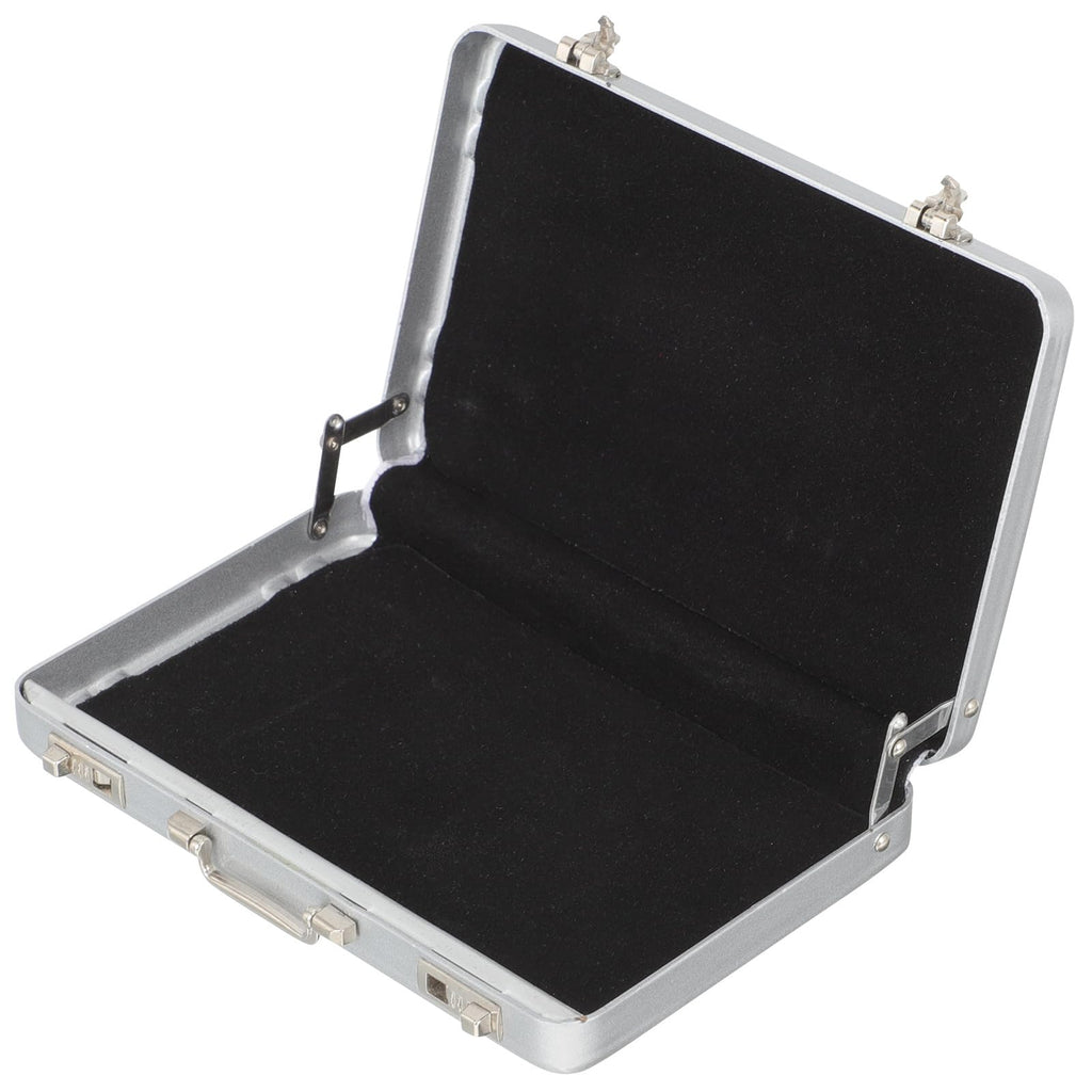 Garneck Business Card Holder Case: Portable Mini Briefcase Aluminum Credit ID Storage Box Organizer for Men Women Compact Suitcase Case Costume Props for Office Meeting Supplies and Visiting Cards