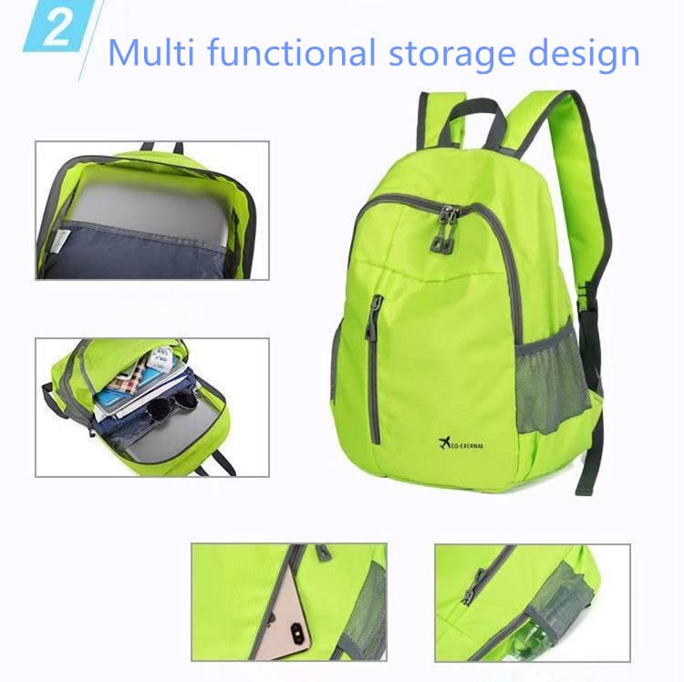 Geboldil Men's and women's leisure waterproof travel backpack green