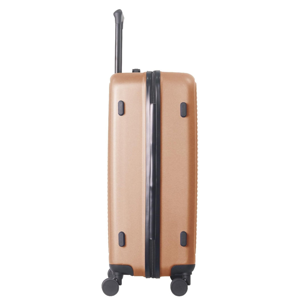 Gecheer ABS Hardshell Luggage Set 3 - Piece Spinner Suitcases with TSA Lock – 20 Inch, 24 Inch, 28 Inch Lightweight Durable Travel Suitcase Set in Brown