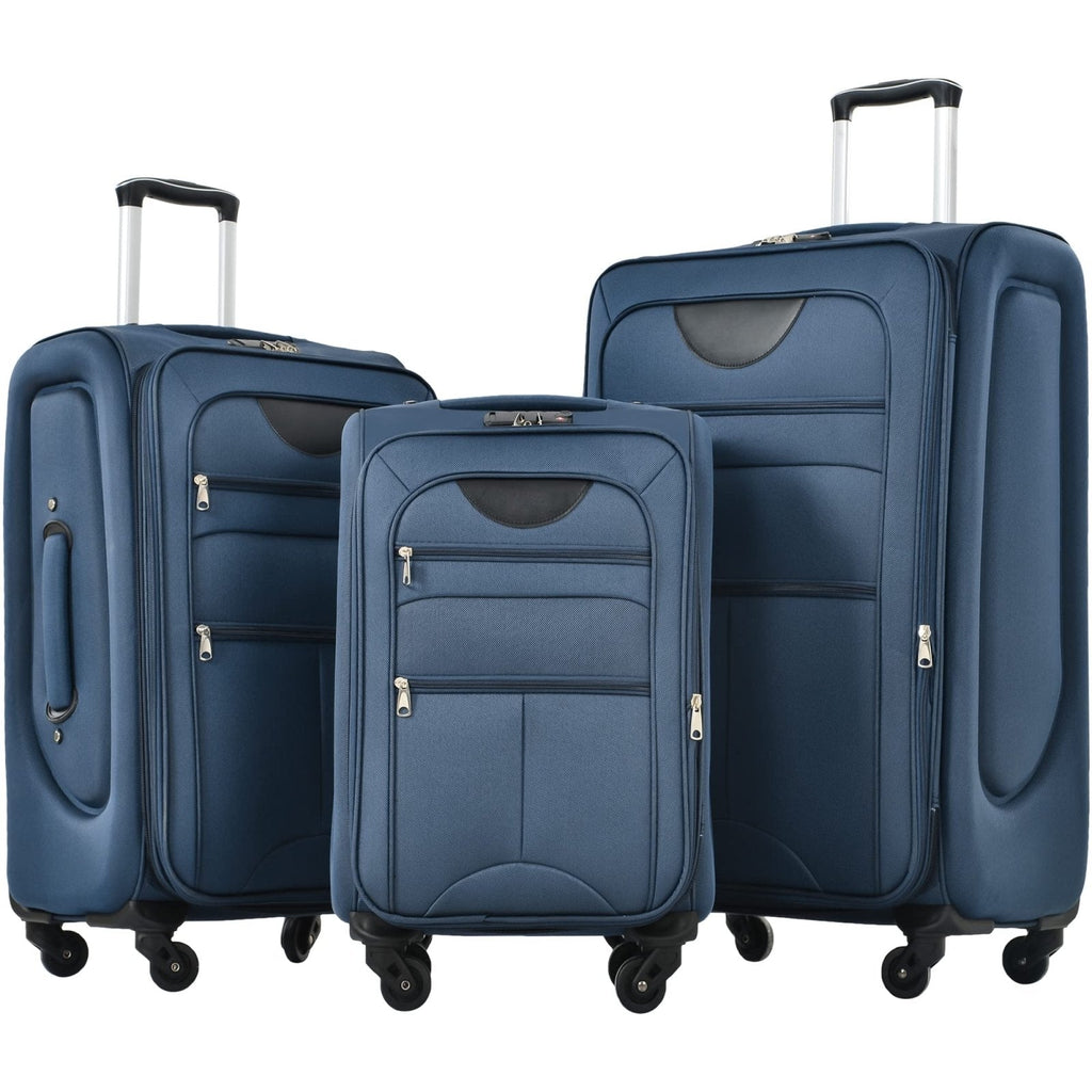 Gecheer Softside Expandable 3-Piece Luggage Set – 22”, 26”, 30” Lightweight Spinner Suitcases with TSA Lock, 360° Wheels, and External Zippered Pockets YHSZJ-PP283608AAM