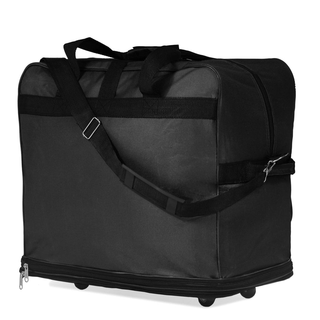 Generic 40"" Navy Blue Large Expandable Rolling 6 Wheeled Duffel Bag Spinner Suitcase Luggage (Black), BLK1PK40