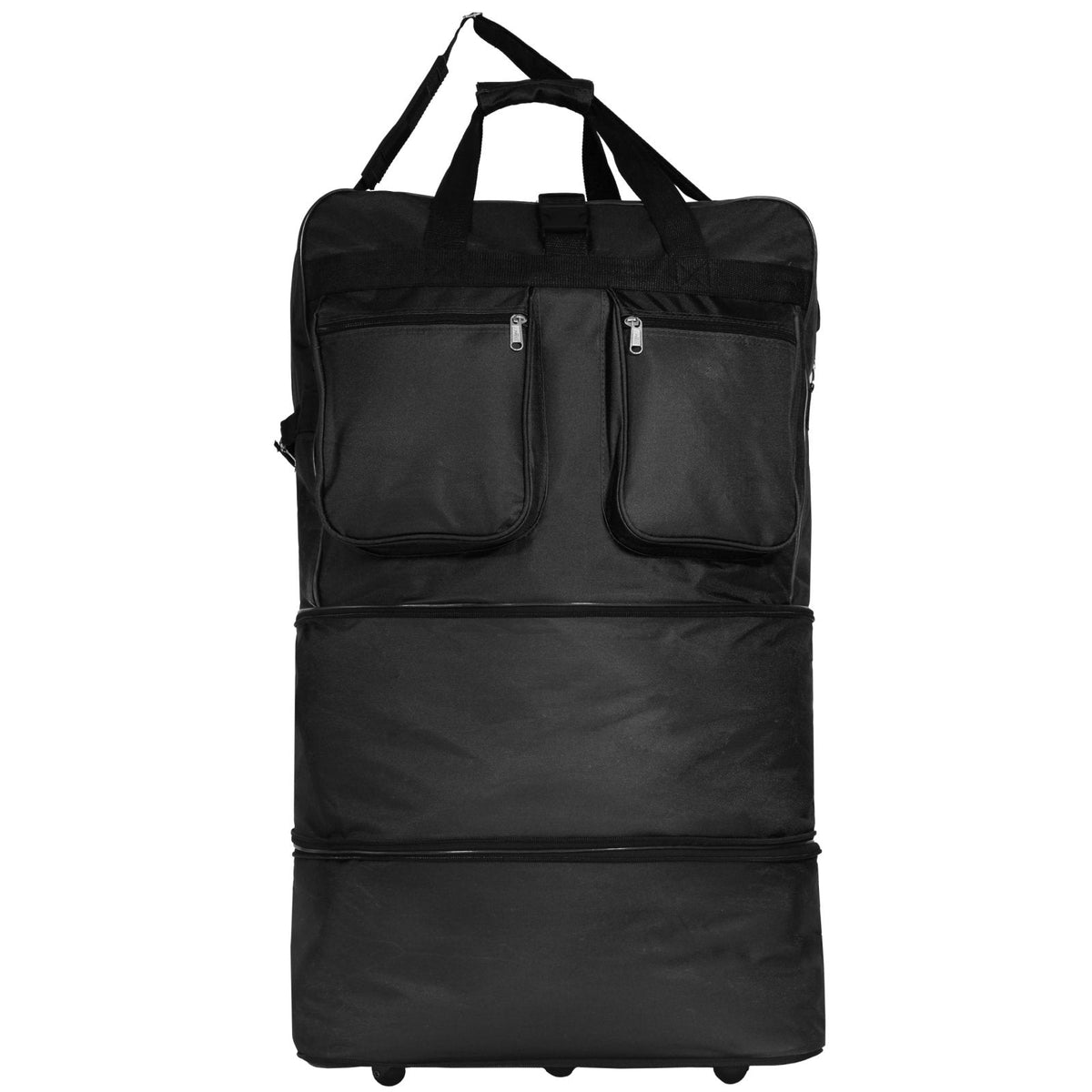 Generic 40"" Navy Blue Large Expandable Rolling 6 Wheeled Duffel Bag Spinner Suitcase Luggage (Black), BLK1PK40