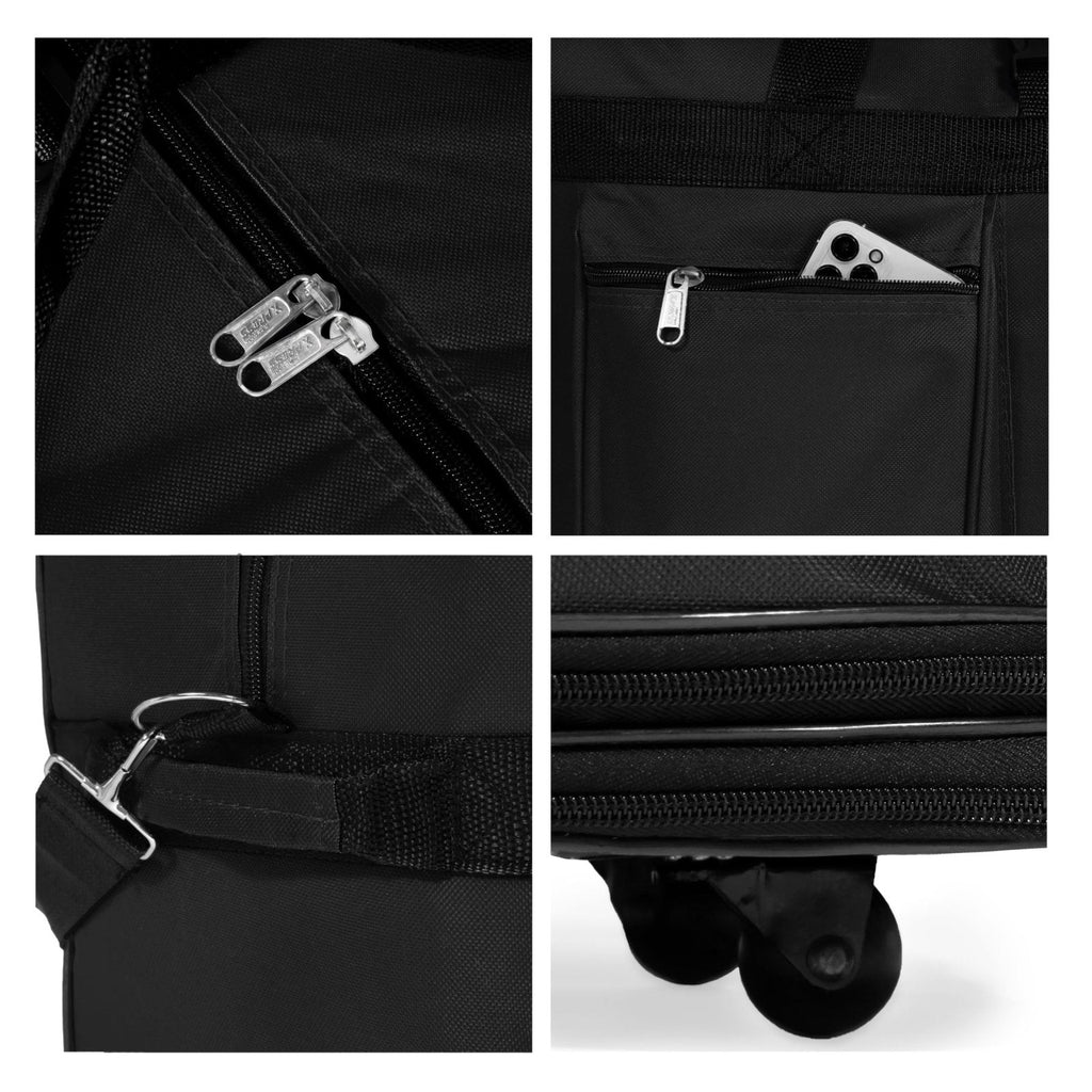 Generic 40"" Navy Blue Large Expandable Rolling 6 Wheeled Duffel Bag Spinner Suitcase Luggage (Black), BLK1PK40