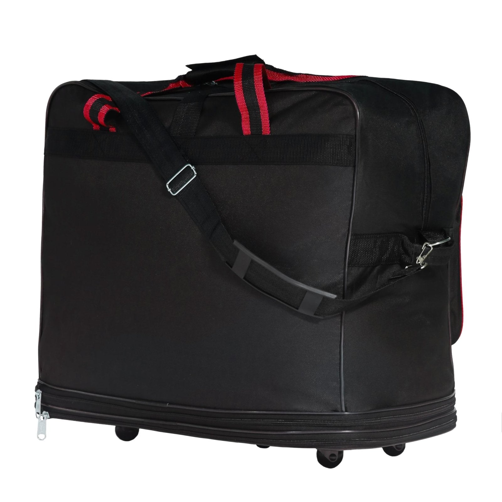 Generic (Pack of 2) 36"" Duffle Bag Expandable Rolling Lightweight Wheeled Spinner Suitcase Luggage for Travel and Storage, Black with Red Trim, Wheelbag36