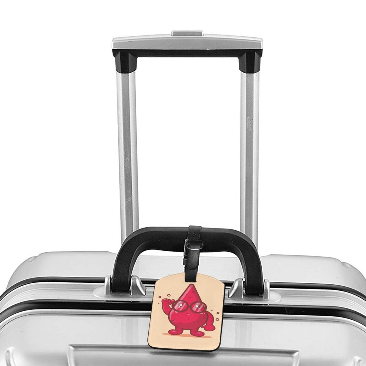 Genius of the Blood Drops Luggage Tags for Suitcases PU Leahter Luggage Tag with Privacy Cover ID Tags Men Women Cute Travel Bag Luggage Accessories