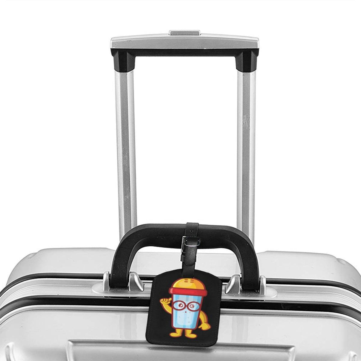 Genius of the Salt Shaker Luggage Tags for Suitcases PU Leahter Luggage Tag with Privacy Cover ID Tags Men Women Cute Travel Bag Luggage Accessories