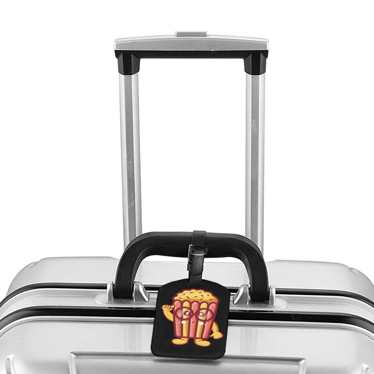 Genius Popcorn Luggage Tags for Suitcases PU Leahter Luggage Tag with Privacy Cover ID Tags Men Women Cute Travel Bag Luggage Accessories