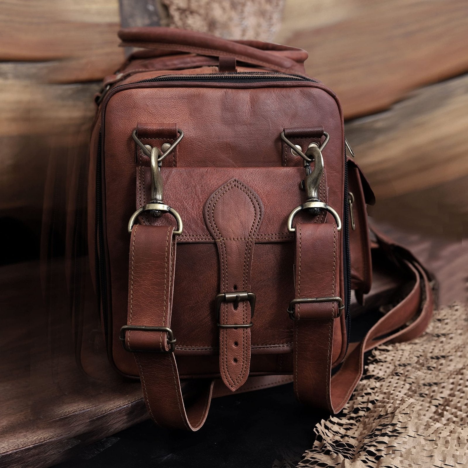 Genuine Leather Duffle Bag 24 Inch Handmade Vintage Travel Case Luggage Bags for Men, Overnight Carry On Duffel Bag Medium Weekender Gym Bag for Men and Women