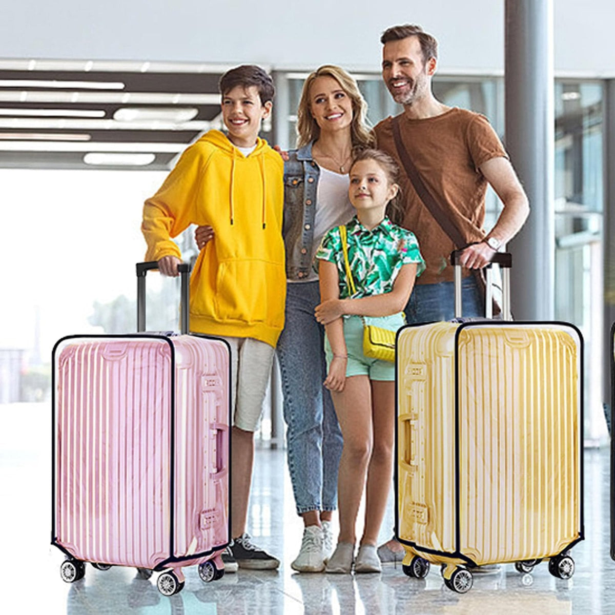 GigabitBest 30 Inch Clear PVC Luggage Cover, 0.2mm Thick Lightweight Waterproof, Dustproof, Anti - Scratch Suitcase Cover, Luggage Covers for Suitcase TSA Approved, Fits 30" - 31" Wheeled Luggage