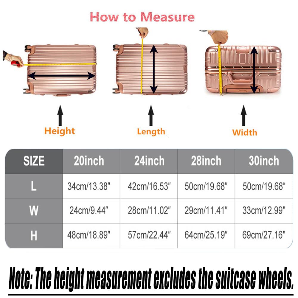 GigabitBest 30 Inch Clear PVC Luggage Cover, 0.2mm Thick Lightweight Waterproof, Dustproof, Anti - Scratch Suitcase Cover, Luggage Covers for Suitcase TSA Approved, Fits 30" - 31" Wheeled Luggage