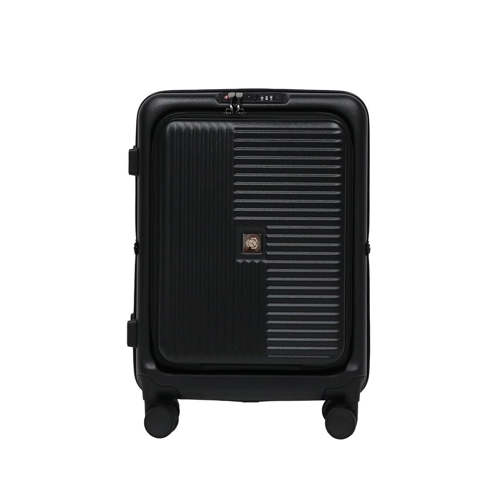 Global DRT 20” Carry-On Luggage – Lightweight, Collapsible, Expandable Suitcase with Spinner Wheels, Airline Approved, Water & Impact Resistant, Travel Bag with TSA Lock –BLACK