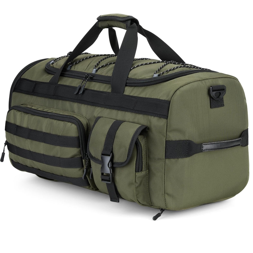 Gonex 45L Duffel Bag for Men, 3 in 1 Convertible Carry Gym Duffle with Shoe Compartment, Tactical Gear Loops, Water - Repellent Lining, Workout & Travel Bag (Army Green)