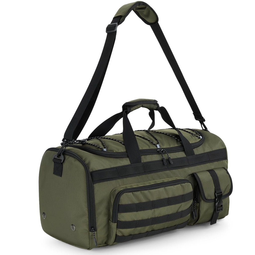 Gonex 45L Duffel Bag for Men, 3 in 1 Convertible Carry Gym Duffle with Shoe Compartment, Tactical Gear Loops, Water - Repellent Lining, Workout & Travel Bag (Army Green)
