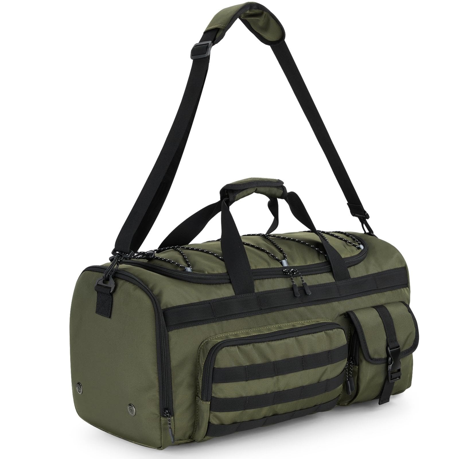 Gonex 45L Duffel Bag for Men, 3 in 1 Convertible Carry Gym Duffle with Shoe Compartment, Tactical Gear Loops, Water - Repellent Lining, Workout & Travel Bag (Army Green)