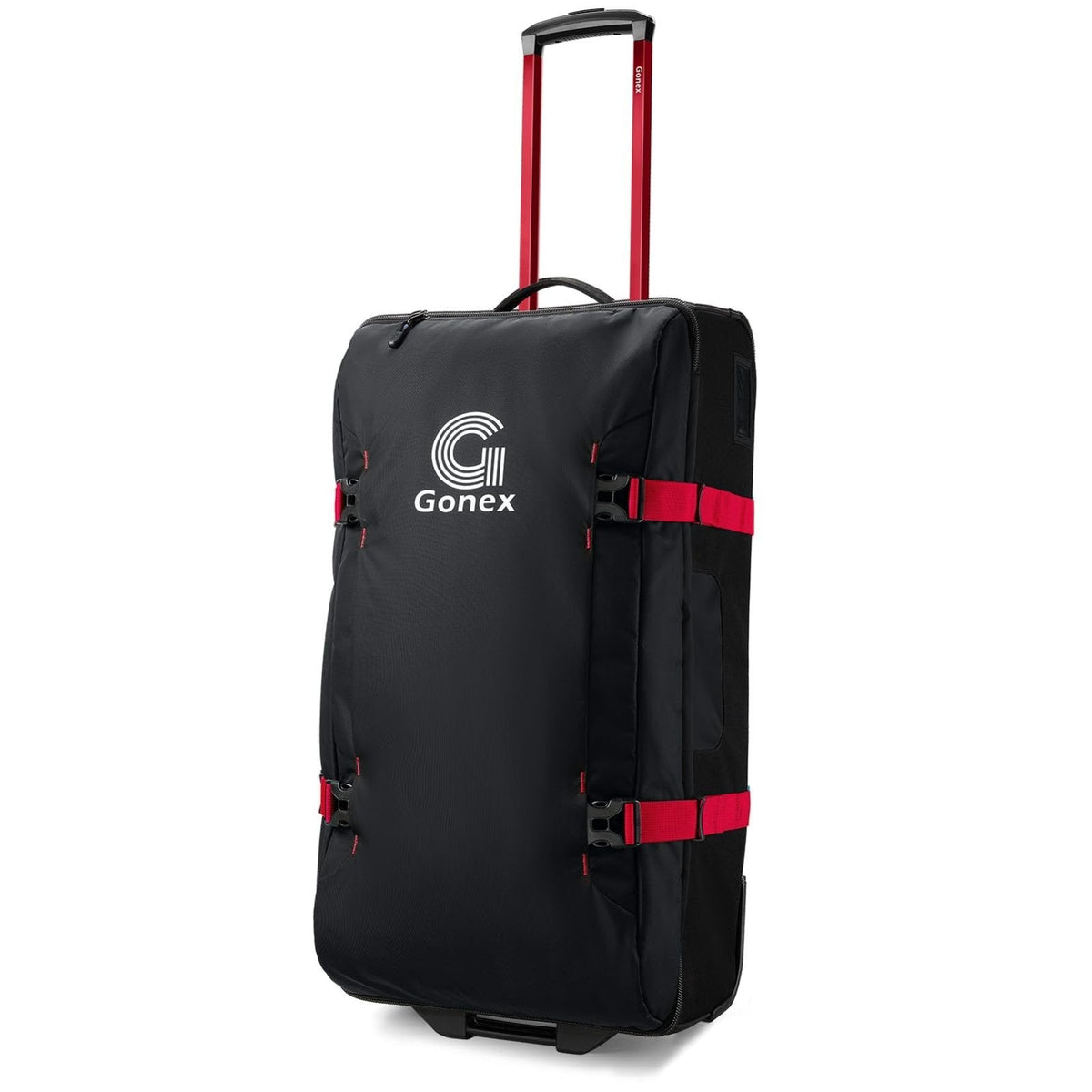 Gonex Rolling Duffle Bag with Wheels, Water-repellent 30 inch Nylon Large Wheeled Travel Duffel Luggage with TSA Lock & Telescopic Handle 100L, Black
