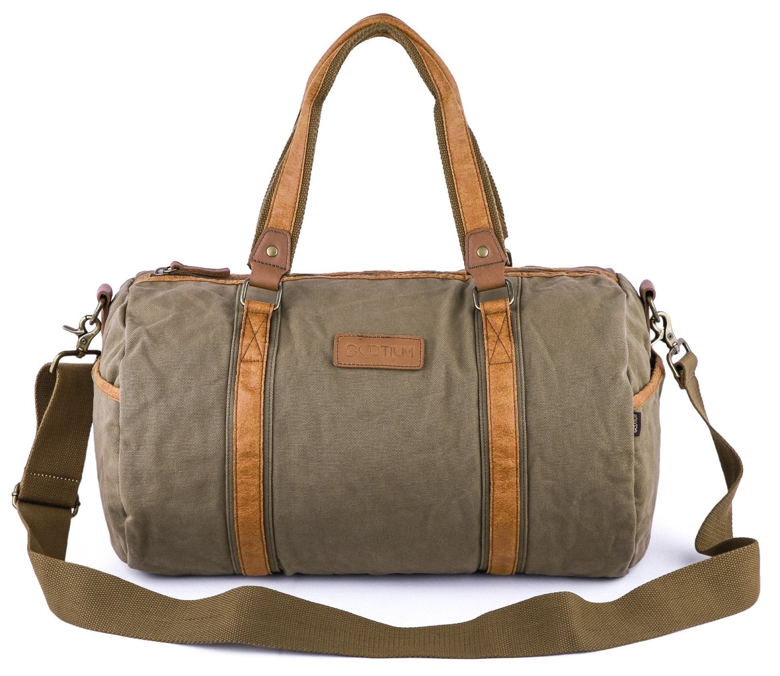 Gootium Duffle Bag - Canvas Travel Duffel Weekender Shoulder Bags Gym Tote, 28L, Army Green