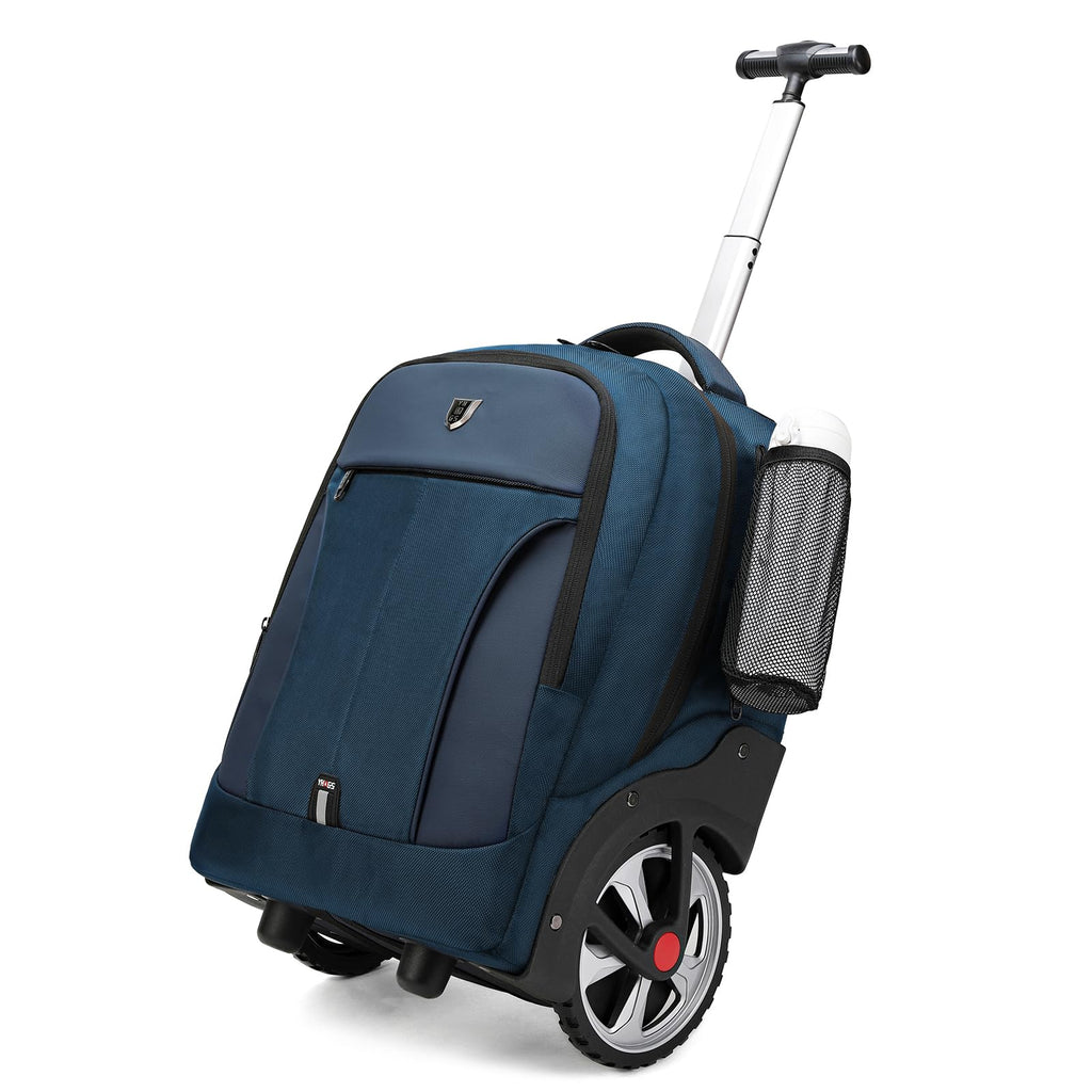 GOTECH Rolling Backpack,Waterproof Backpack with Wheels for Business and Travel Commuter, Carry on Backpack with Laptop Compartment, Fit 17 Inch Laptop, Wheeled Backpack for Adults