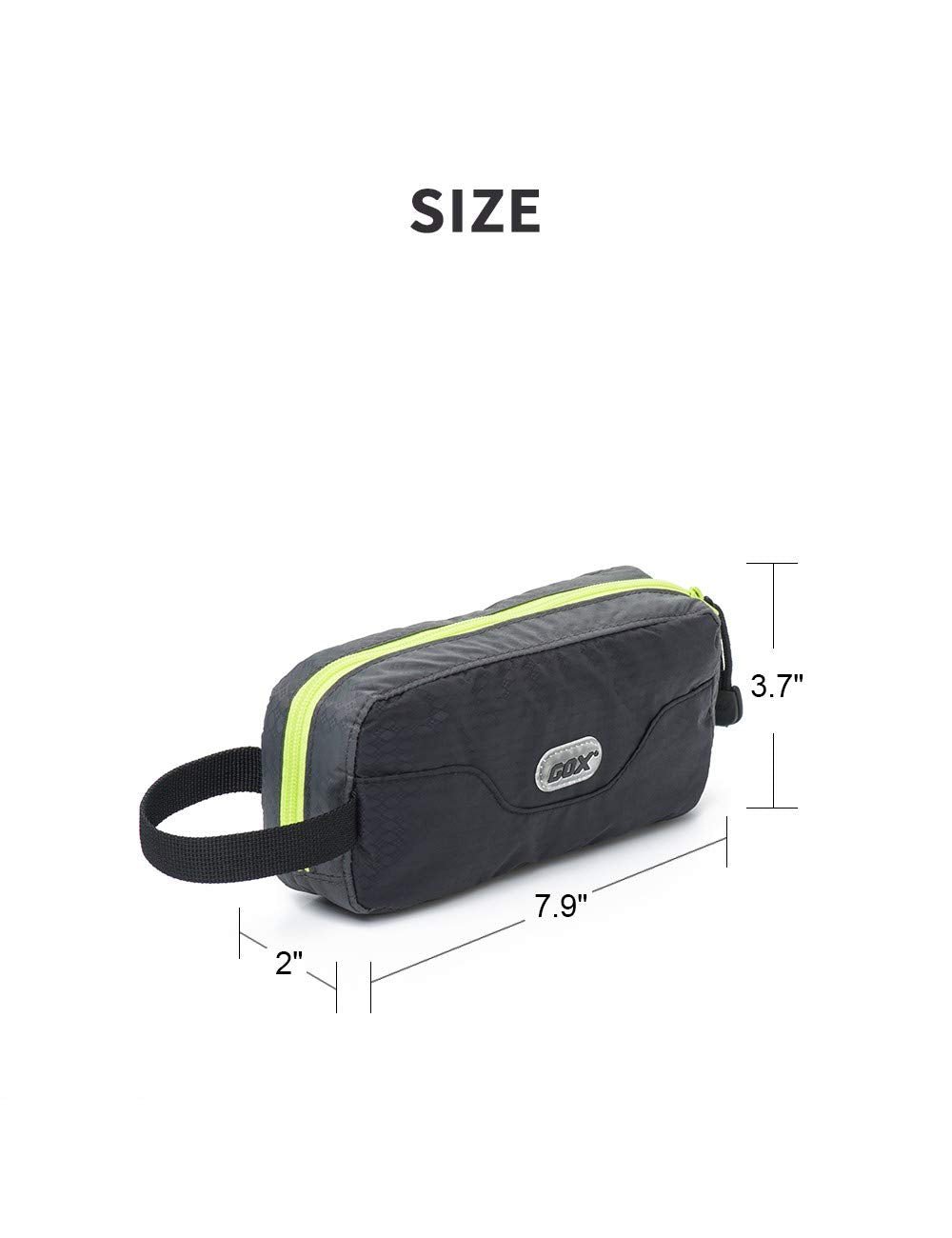 GOX Travel Small Toiletry Bag for Men Nylon Dopp Kit Medicine Bag Travel Organizer Pouch Shave Kits for Teens Toiletry Essentials Bathroom Compact (Black, 7.9 * 3.7 * 2 Inches)